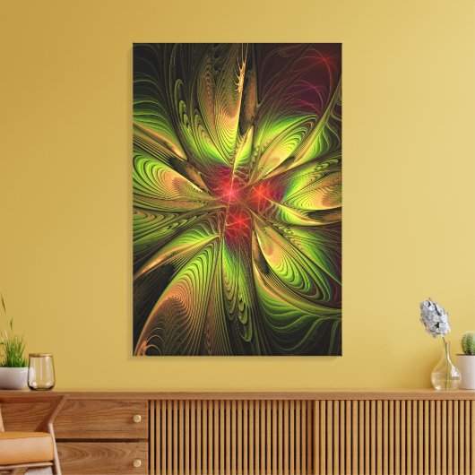 Soft and tenderness fractal fantasy flowers canvas afdruk (Insitu (Woonkamer))