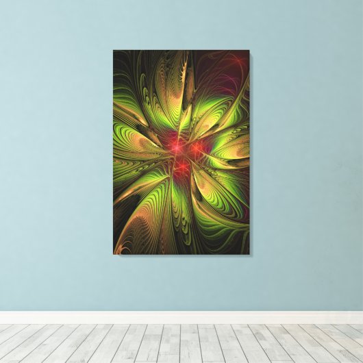 Soft and tenderness fractal fantasy flowers canvas afdruk (Insitu (Houten vloer))