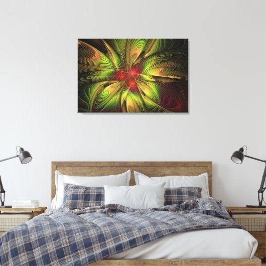 Soft and tenderness fractal fantasy flowers canvas afdruk (Insitu (Slaapkamer))