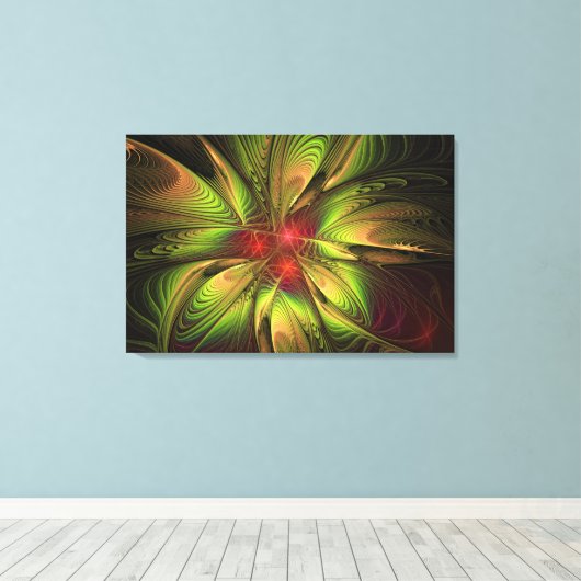 Soft and tenderness fractal fantasy flowers canvas afdruk (Insitu (Houten vloer))