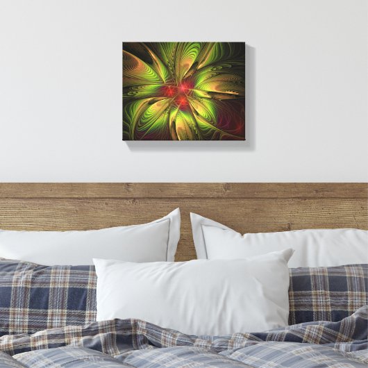 Soft and tenderness fractal fantasy flowers canvas afdruk (Insitu (Slaapkamer))
