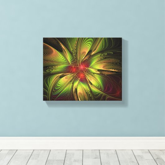 Soft and tenderness fractal fantasy flowers canvas afdruk (Insitu (Houten vloer))