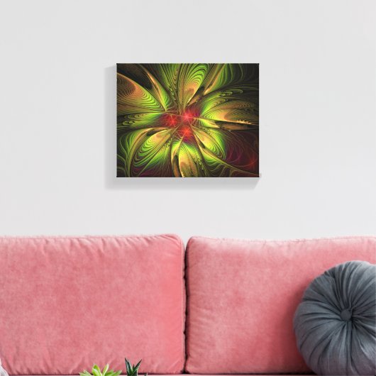Soft and tenderness fractal fantasy flowers canvas afdruk (Insitu (Woonkamer))