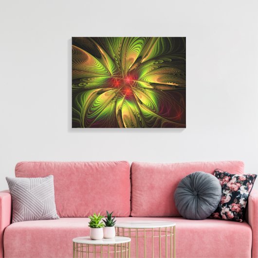Soft and tenderness fractal fantasy flowers canvas afdruk (Insitu (Woonkamer))