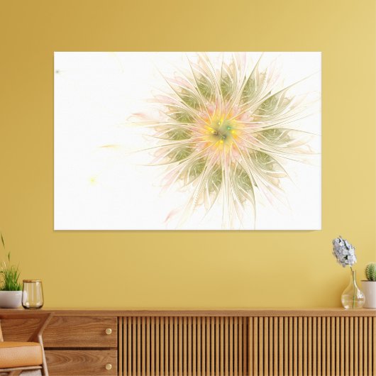 Soft and tenderness fractal fantasy flowers canvas afdruk (Insitu (Woonkamer))
