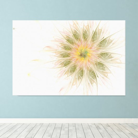 Soft and tenderness fractal fantasy flowers canvas afdruk (Insitu (Houten vloer))
