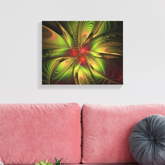 Soft and tenderness fractal fantasy flowers canvas afdruk (Insitu (Woonkamer))