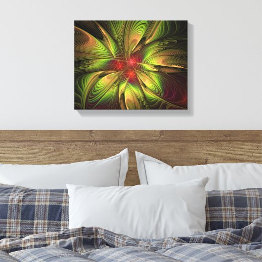 Soft and tenderness fractal fantasy flowers canvas afdruk (Insitu (Slaapkamer))