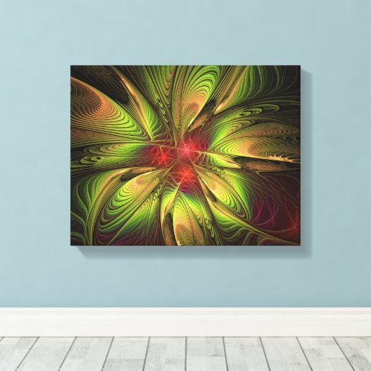 Soft and tenderness fractal fantasy flowers canvas afdruk (Insitu (Houten vloer))