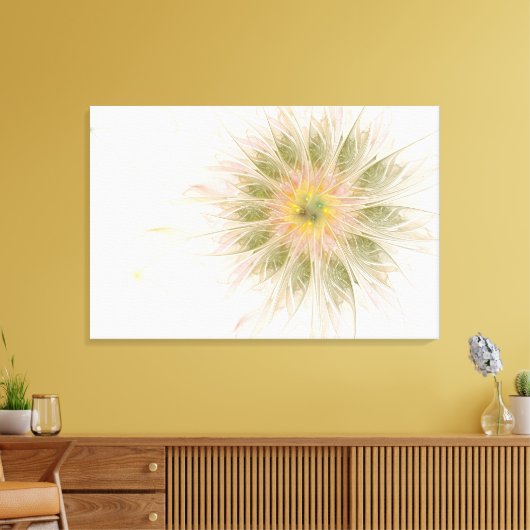 Soft and tenderness fractal fantasy flowers canvas afdruk (Insitu (Woonkamer))