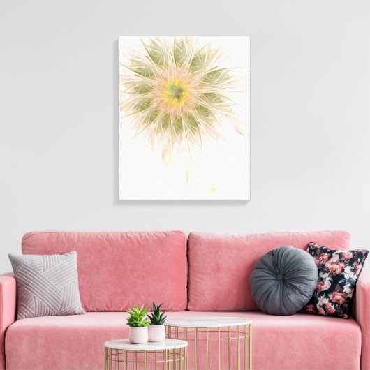 Soft and tenderness fractal fantasy flowers canvas afdruk (Insitu (Woonkamer))