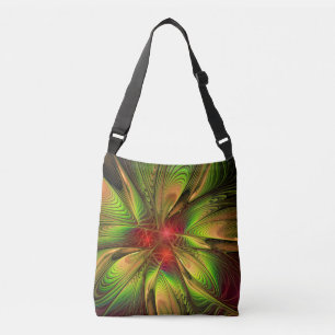 Soft and tenderness fractal fantasy flowers crossbody tas