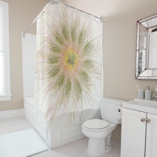 Soft and tenderness fractal fantasy flowers douchegordijn (In situ)