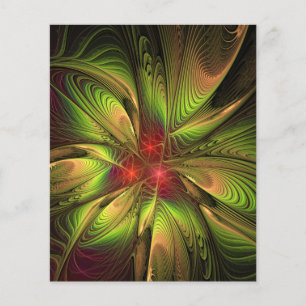 Soft and tenderness fractal fantasy flowers flyer