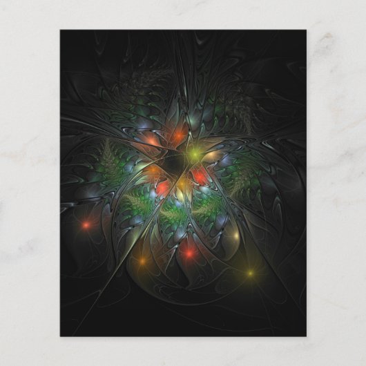 Soft and tenderness fractal fantasy flowers flyer (Voorkant)