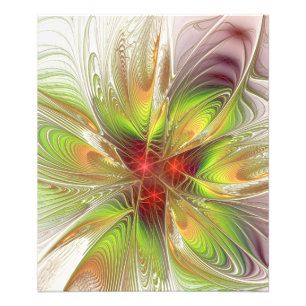 Soft and tenderness fractal fantasy flowers foto afdruk