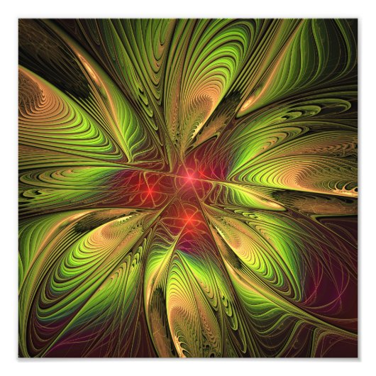 Soft and tenderness fractal fantasy flowers foto afdruk (Voorkant)