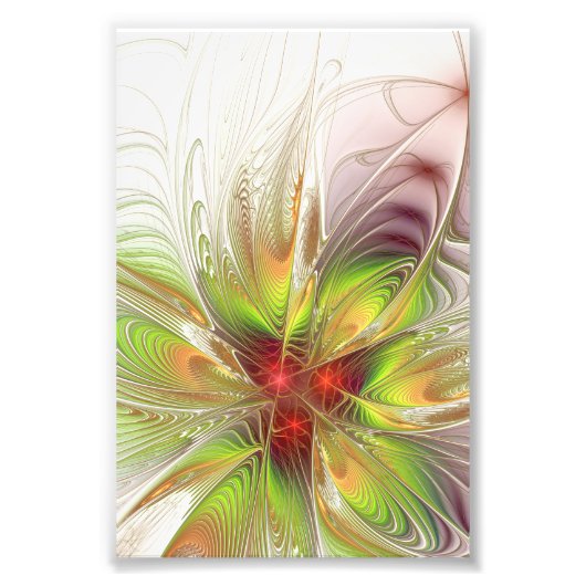 Soft and tenderness fractal fantasy flowers foto afdruk (Voorkant)