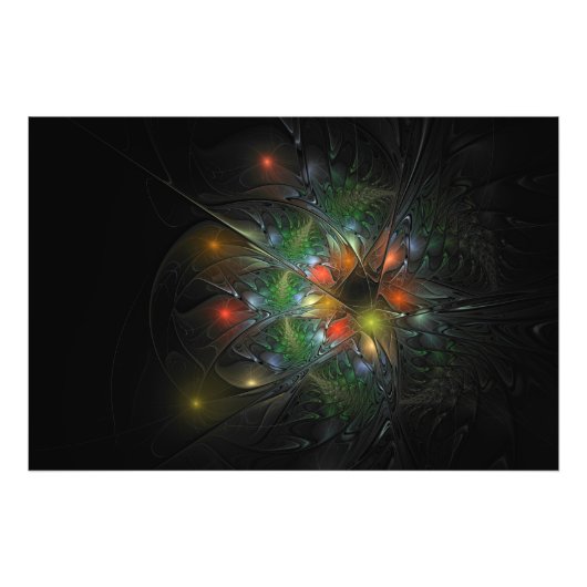 Soft and tenderness fractal fantasy flowers foto afdruk (Voorkant)