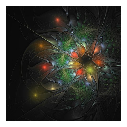 Soft and tenderness fractal fantasy flowers foto afdruk (Voorkant)
