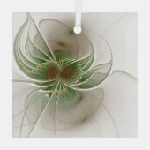 Soft and tenderness fractal fantasy flowers glas ornament (Achterkant)