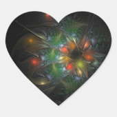 Soft and tenderness fractal fantasy flowers hart sticker (Voorkant)