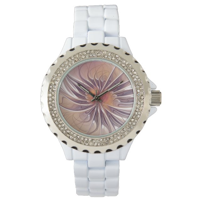 Soft and tenderness fractal fantasy flowers horloge (Voorkant)