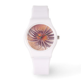 Soft and tenderness fractal fantasy flowers horloge