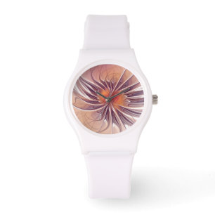 Soft and tenderness fractal fantasy flowers horloge