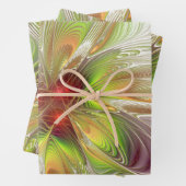 Soft and tenderness fractal fantasy flowers inpakpapier vel (In situ)