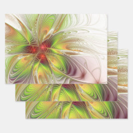 Soft and tenderness fractal fantasy flowers inpakpapier vel