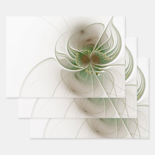 Soft and tenderness fractal fantasy flowers inpakpapier vel (Set)