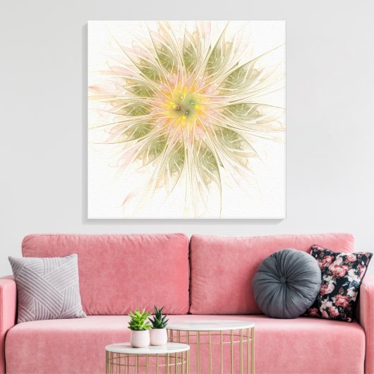 Soft and tenderness fractal fantasy flowers metal canvas afdruk (Insitu (Woonkamer))