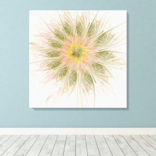 Soft and tenderness fractal fantasy flowers metal canvas afdruk (Insitu (Houten vloer))