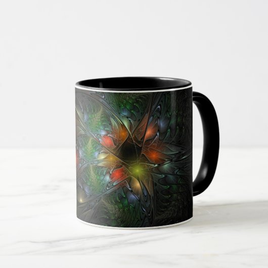 Soft and tenderness fractal fantasy flowers mok (Voorkant rechts)