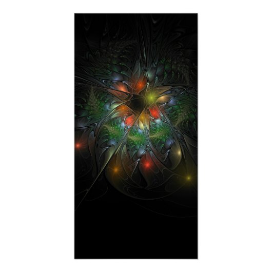Soft and tenderness fractal fantasy flowers perfect poster (Voorkant)