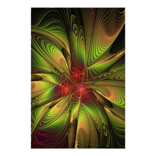 Soft and tenderness fractal fantasy flowers perfect poster (Voorkant)