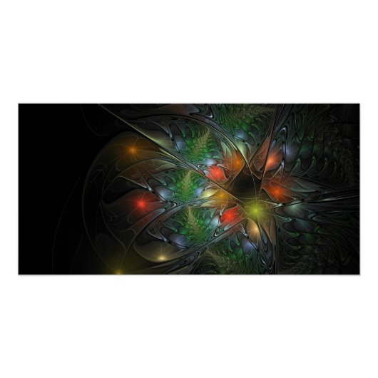 Soft and tenderness fractal fantasy flowers perfect poster (Voorkant)