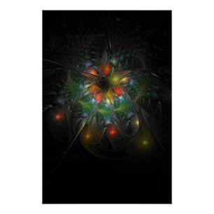 Soft and tenderness fractal fantasy flowers perfect poster