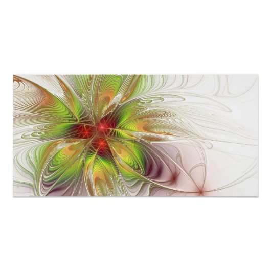 Soft and tenderness fractal fantasy flowers perfect poster (Voorkant)