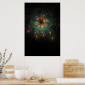 Soft and tenderness fractal fantasy flowers poster (Keuken)