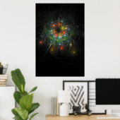 Soft and tenderness fractal fantasy flowers poster (Thuiskantoor)