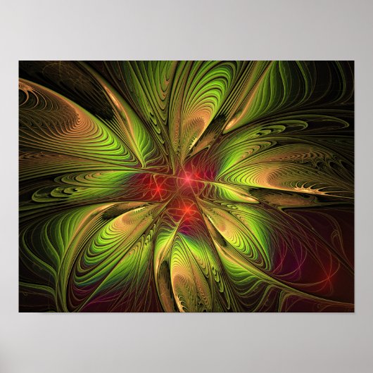 Soft and tenderness fractal fantasy flowers poster (Voorkant)