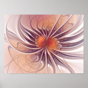 Soft and tenderness fractal fantasy flowers poster