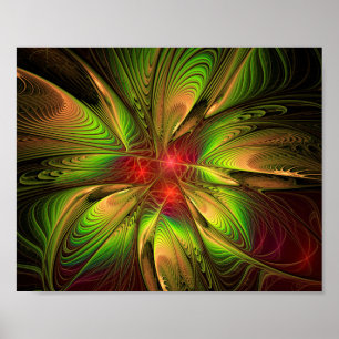 Soft and tenderness fractal fantasy flowers poster