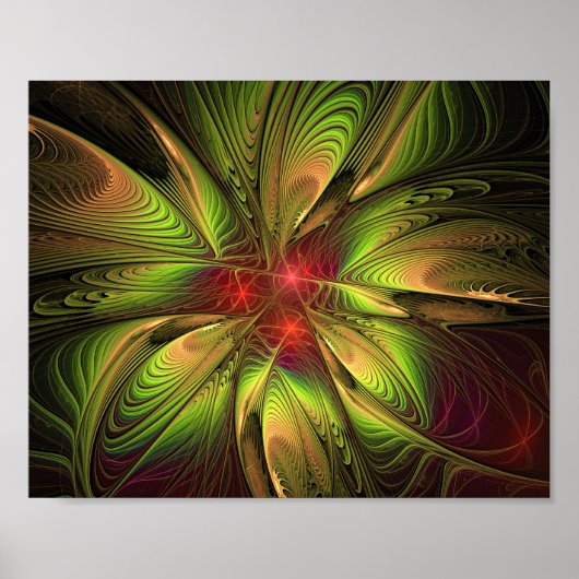 Soft and tenderness fractal fantasy flowers poster (Voorkant)