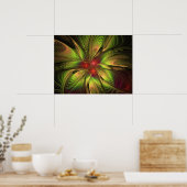 Soft and tenderness fractal fantasy flowers poster (Keuken)
