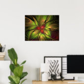 Soft and tenderness fractal fantasy flowers poster (Thuiskantoor)