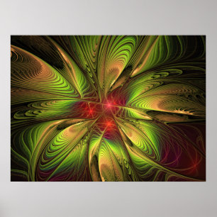 Soft and tenderness fractal fantasy flowers poster