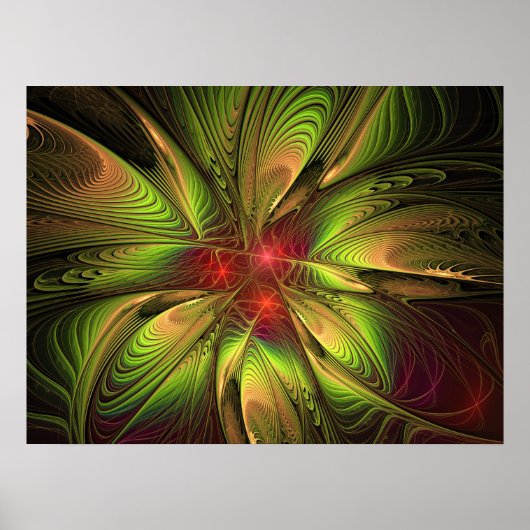 Soft and tenderness fractal fantasy flowers poster (Voorkant)